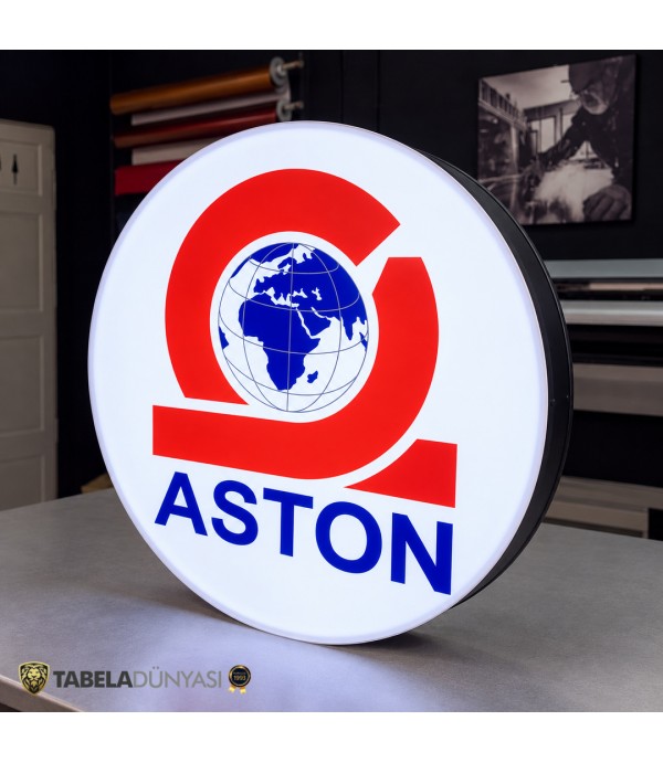 Aston Tek Taraflı Işıklı Daire Tabela