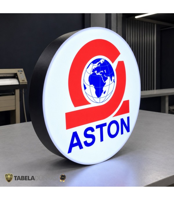 Aston Tek Taraflı Işıklı Daire Tabela