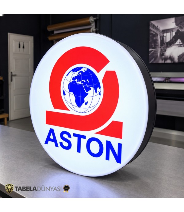Aston Tek Taraflı Işıklı Daire Tabela