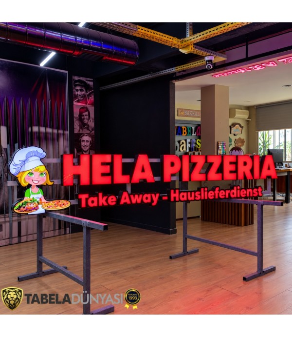 İsviçre Hela Pizzeria Işıklı Kutu Harf Tabela