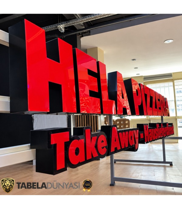 İsviçre Hela Pizzeria Işıklı Kutu Harf Tabela