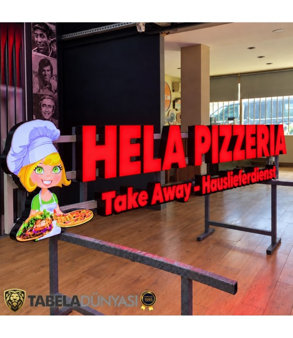 İsviçre Hela Pizzeria Işıklı Kutu Harf Tabela