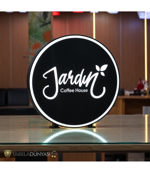 Jardin Coffee Hause 62 cm Işıklı Hazır Daire Tabela