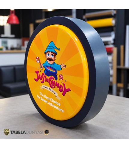 Justa Candy 60 cm Işıklı Hazır Daire Tabela | İki Uygulama