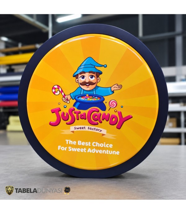 Justa Candy 60 cm Işıklı Hazır Daire Tabela | İki Uygulama