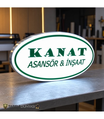 Kanat Asansör İnşaat Işıklı Elips Hazır Tabela | Batman