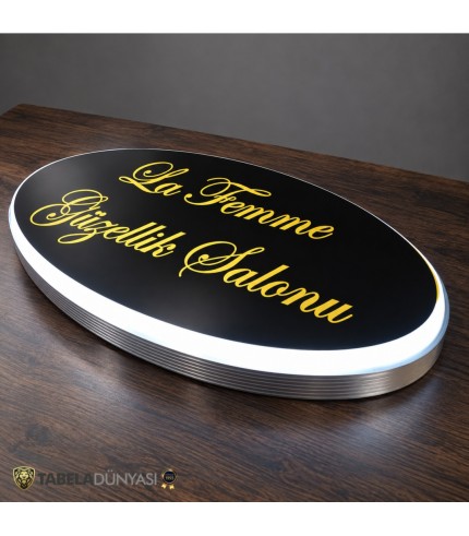 La Femme Güzellik Salonu Işıklı Elips Hazır Tabela Üretimi