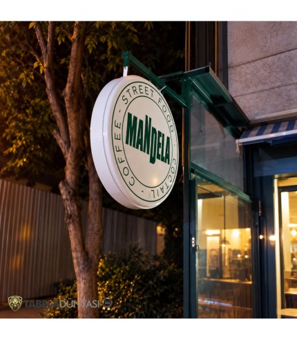 Mandela Coffee ışıklı hazır daire tabela