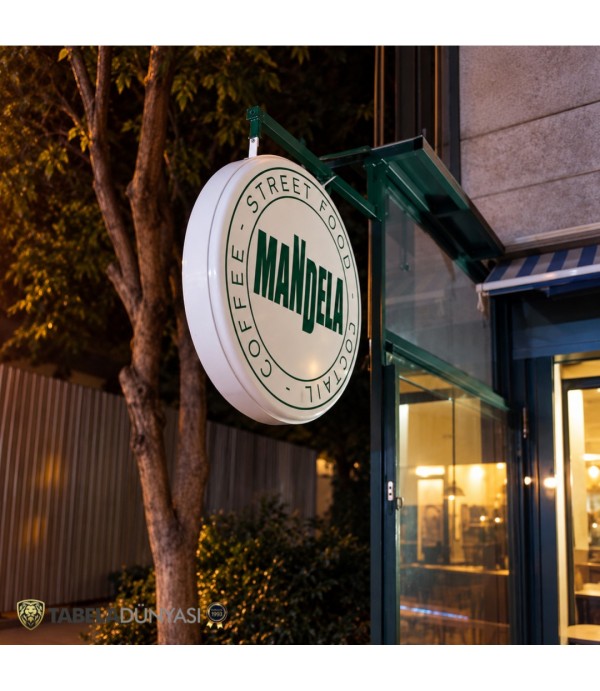 Mandela Coffee ışıklı hazır daire tabela