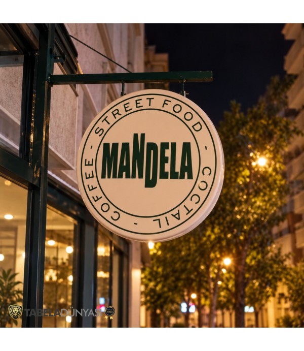 Mandela Coffee ışıklı hazır daire tabela