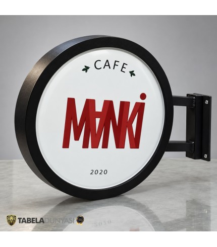 Manki Kafe Fileli Işıklı Daire Hazır Tabela