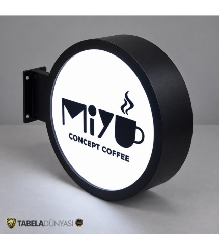 Miyu Consept Cofee Fileli Işıklı Daire Hazır Tabela