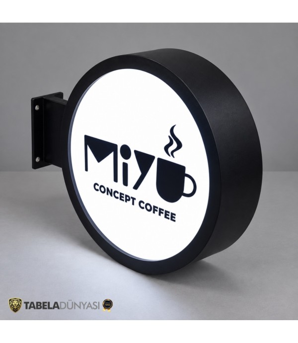 Miyu Consept Cofee Fileli Işıklı Daire Hazır Tabela