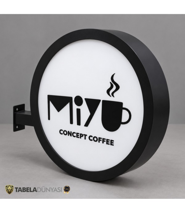 Miyu Consept Cofee Fileli Işıklı Daire Hazır Tabela