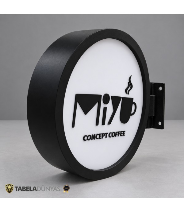 Miyu Consept Cofee Fileli Işıklı Daire Hazır Tabela