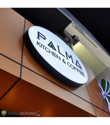 Palma Kitchen Coffee Tek Taraflı Işıklı Elips Tabela