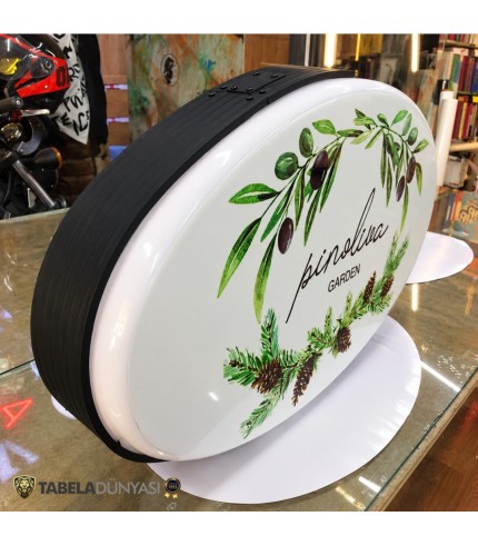 Pinoliva Garden Işıklı Elips Hazır Tabela