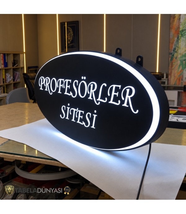 Profesörler Sitesi Işıklı Elips Hazır Tabela