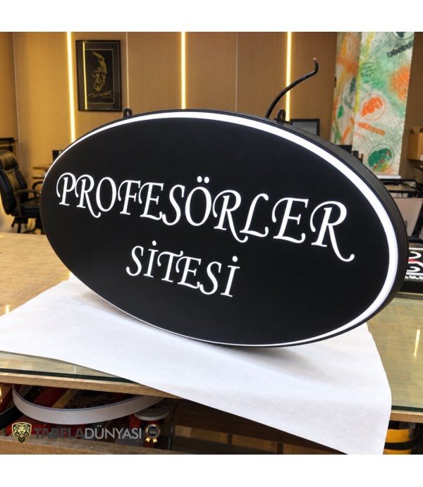 Profesörler Sitesi Işıklı Elips Hazır Tabela