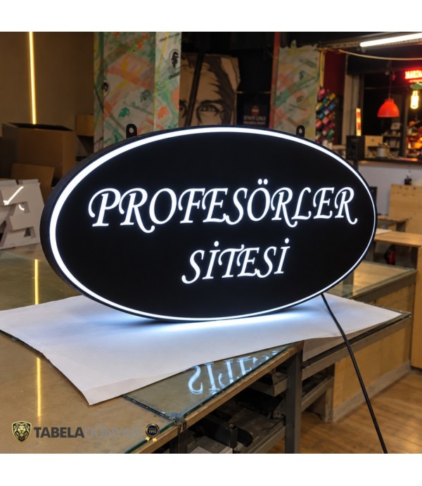 Profesörler Sitesi Işıklı Elips Hazır Tabela