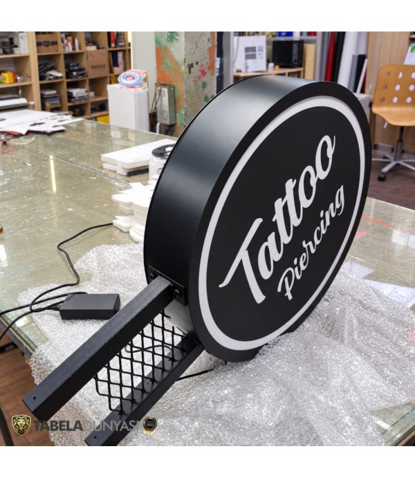 Tattoo Studio ışıklı hazır daire tabela