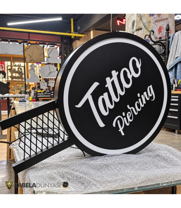 Tattoo Studio ışıklı hazır daire tabela