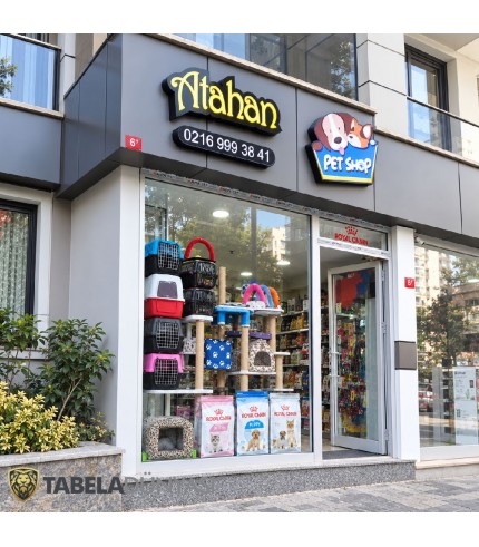 Pet Shop Cephesine Özel 3D LED Tabela
