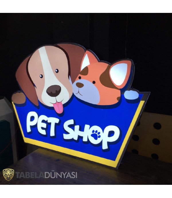 Pet Shop Cephesine Özel 3D LED Tabela