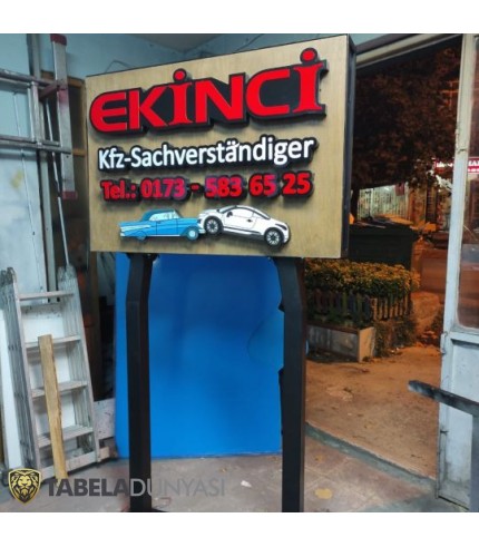 Ekinci Almanya Ahşap Işıklı Kanopi Tabela