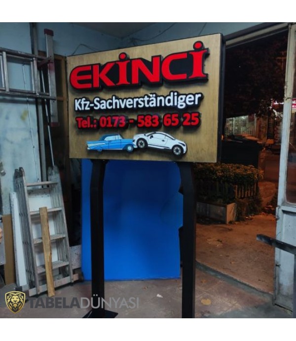 Ekinci Almanya Ahşap Işıklı Kanopi Tabela