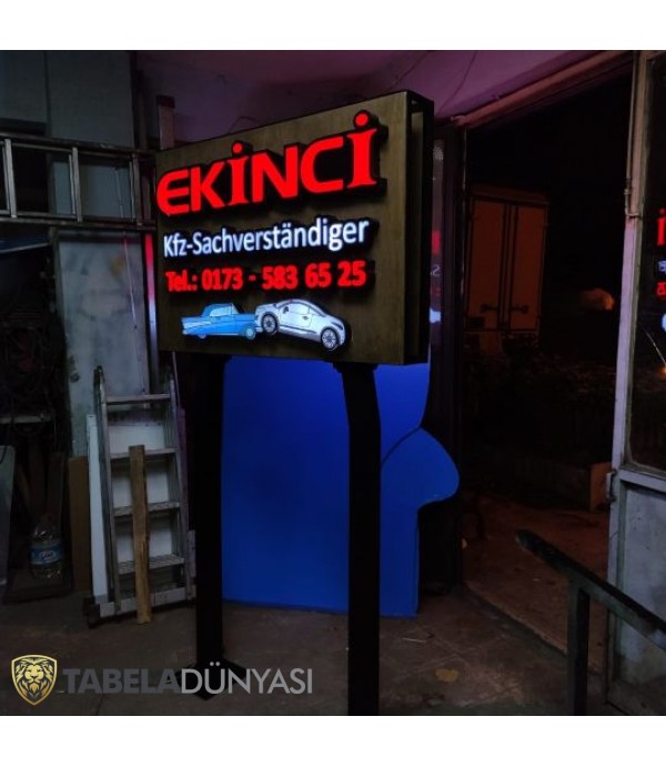 Ekinci Almanya Ahşap Işıklı Kanopi Tabela