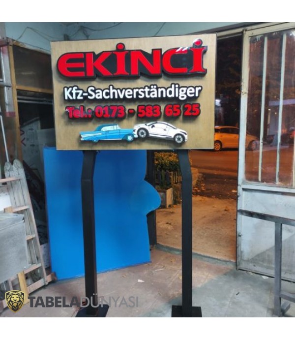Ekinci Almanya Ahşap Işıklı Kanopi Tabela