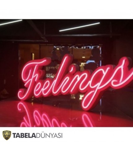 Fransa Feelings Neon Görünümlü Led Tabela