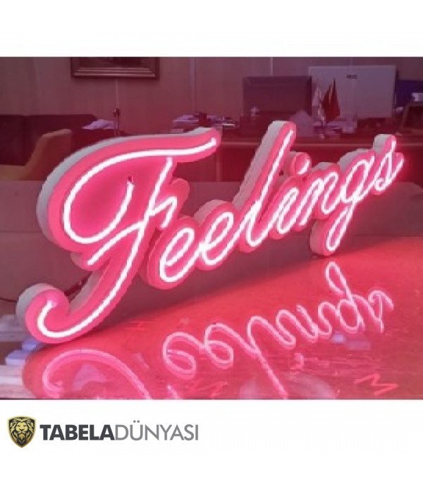 Fransa Feelings Neon Görünümlü Led Tabela