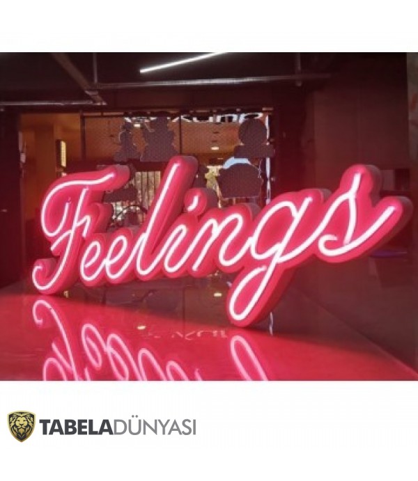 Fransa Feelings Neon Görünümlü Led Tabela