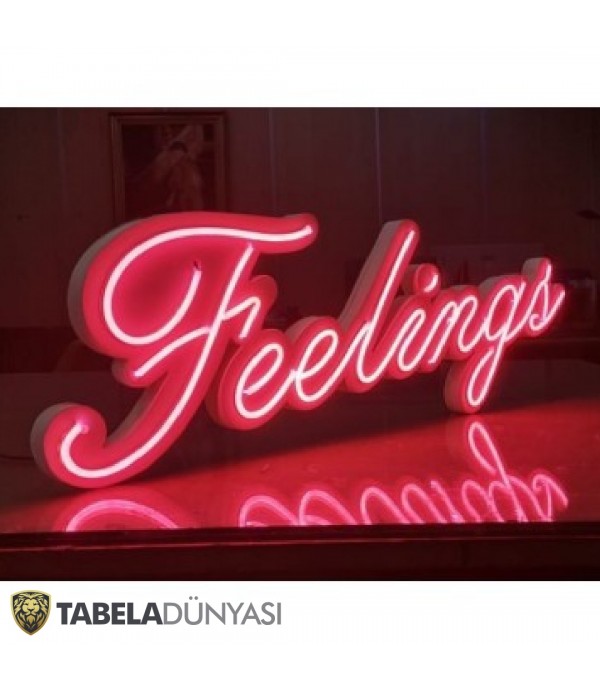 Fransa Feelings Neon Görünümlü Led Tabela