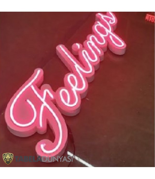 Fransa Feelings Neon Görünümlü Led Tabela