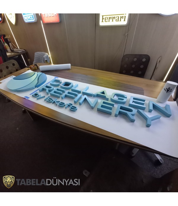 Collagen Refinery by İskefe Işıksız Alüminyum Kutu Harf Tabela