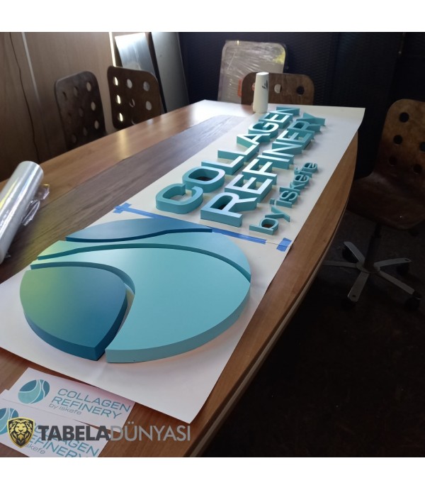 Collagen Refinery by İskefe Işıksız Alüminyum Kutu Harf Tabela
