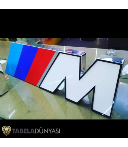 İsviçre Fileli Krom Kutu Harf Garaj Tabelası
