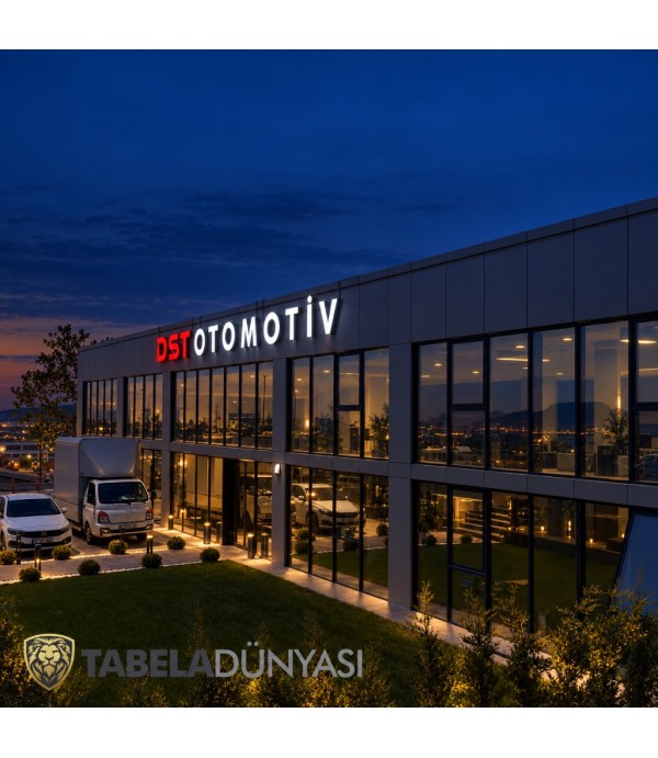 DST Otomotiv  Tuzla çift cephe ışıklı alın tabelası