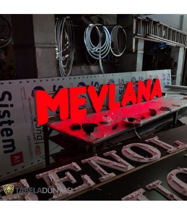 Mevlana Almanya Işıklı Kutu Harf Tabela