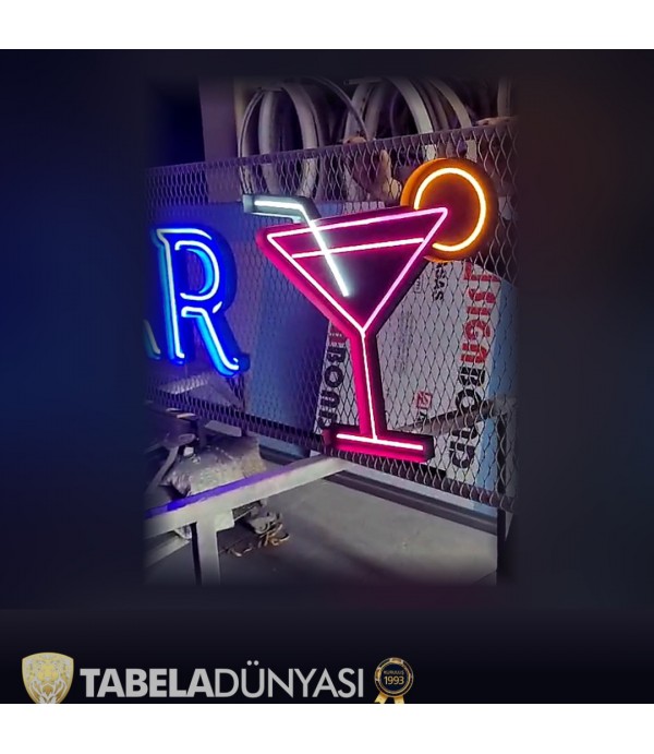 Bra Lounge Bar Almanya Ters Tava Neon Hortum LED Tabela