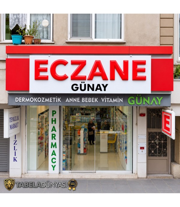 Günay Eczanesi Kurumsal Işıklı Eczane Tabelası