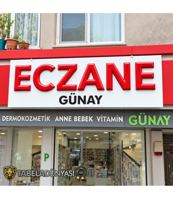 Günay Eczanesi Kurumsal Işıklı Eczane Tabelası