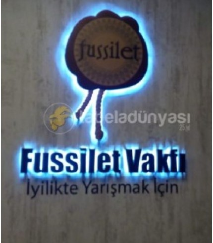 Fussilet Vakfı Endirekt LED Aydınlatmalı Alüminyum Kutu Harf Tabela