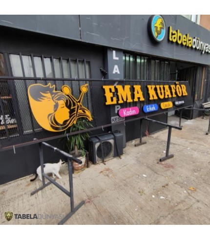 Ema Kuaför Işıklı Kutu Harf Tabela