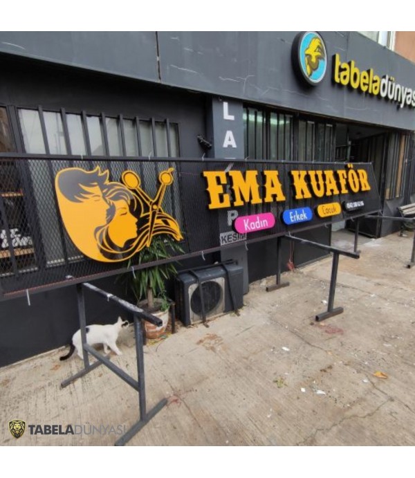 Ema Kuaför Işıklı Kutu Harf Tabela