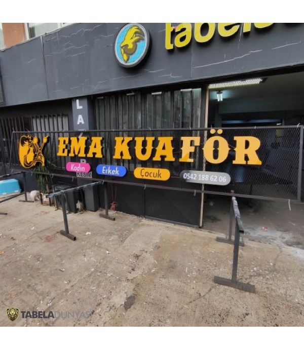 Ema Kuaför Işıklı Kutu Harf Tabela