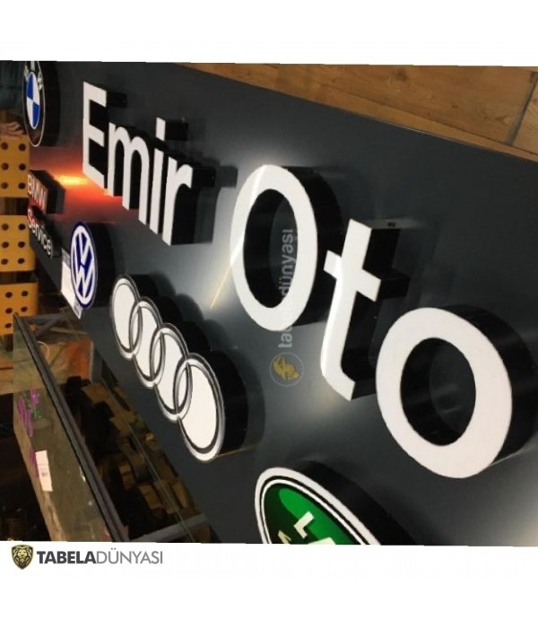Emir Oto Işıklı Pleksi Kutu Harf Tabela